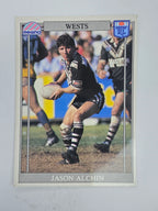 NRL 1993 Regina Base Card #107 Jason Alchin Western Suburbs Magpies