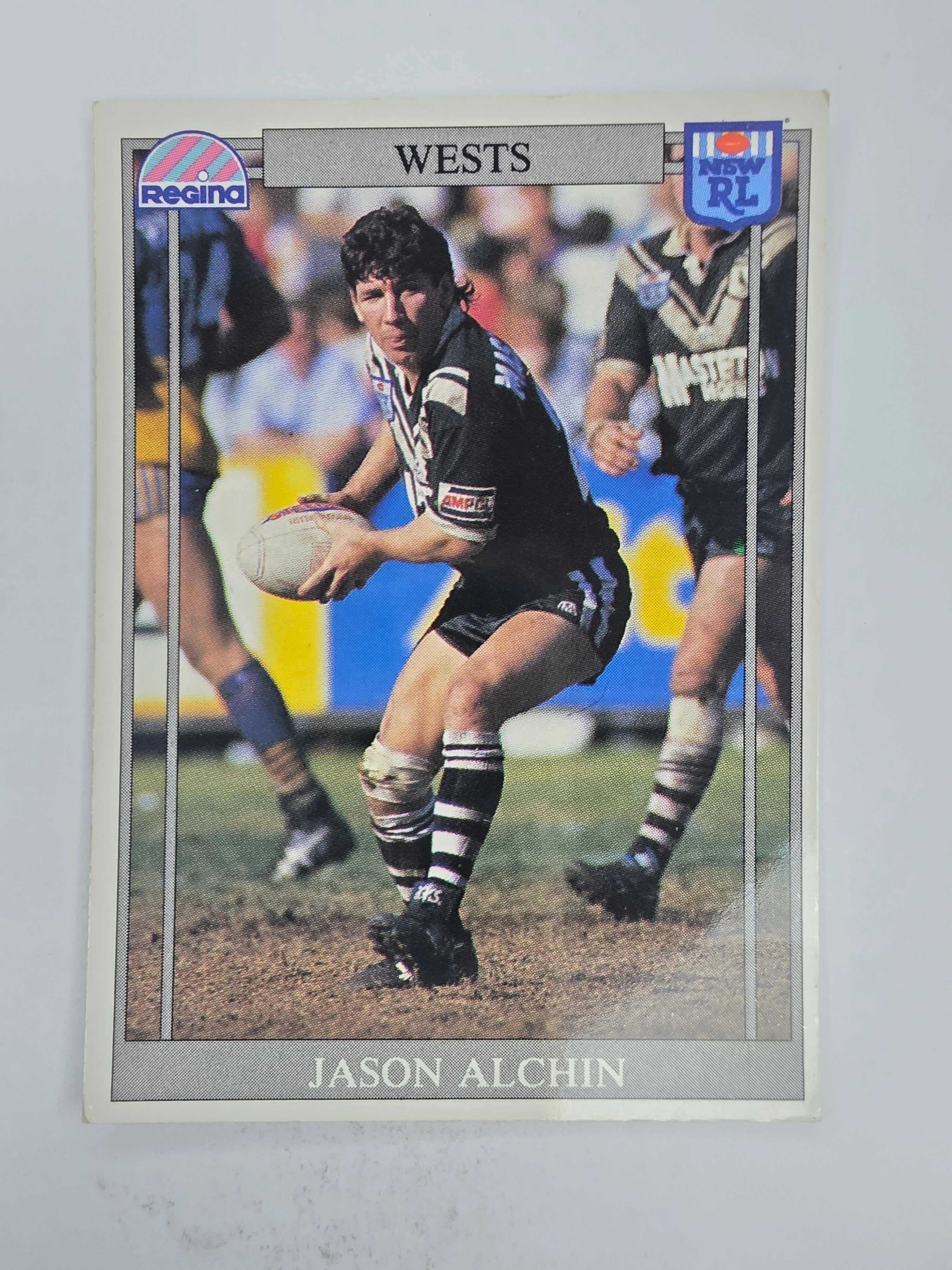NRL 1993 Regina Base Card #107 Jason Alchin Western Suburbs Magpies