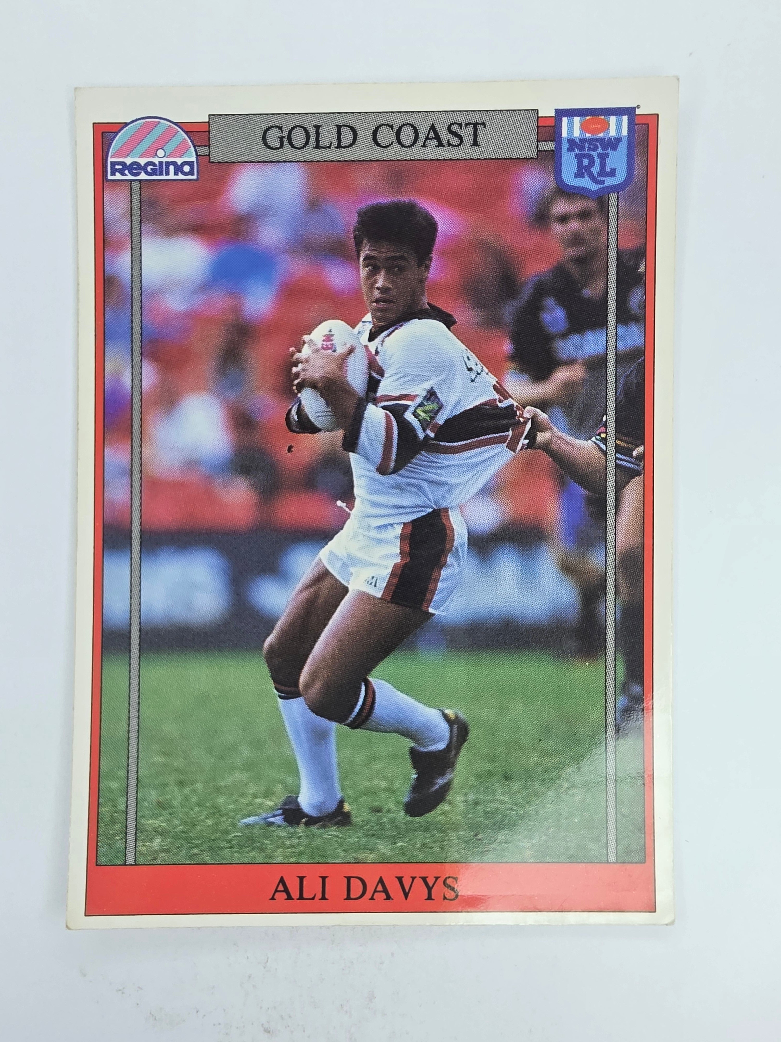 NRL 1993 Regina Base Card #130 Ali Davis Gold Coast Seagulls