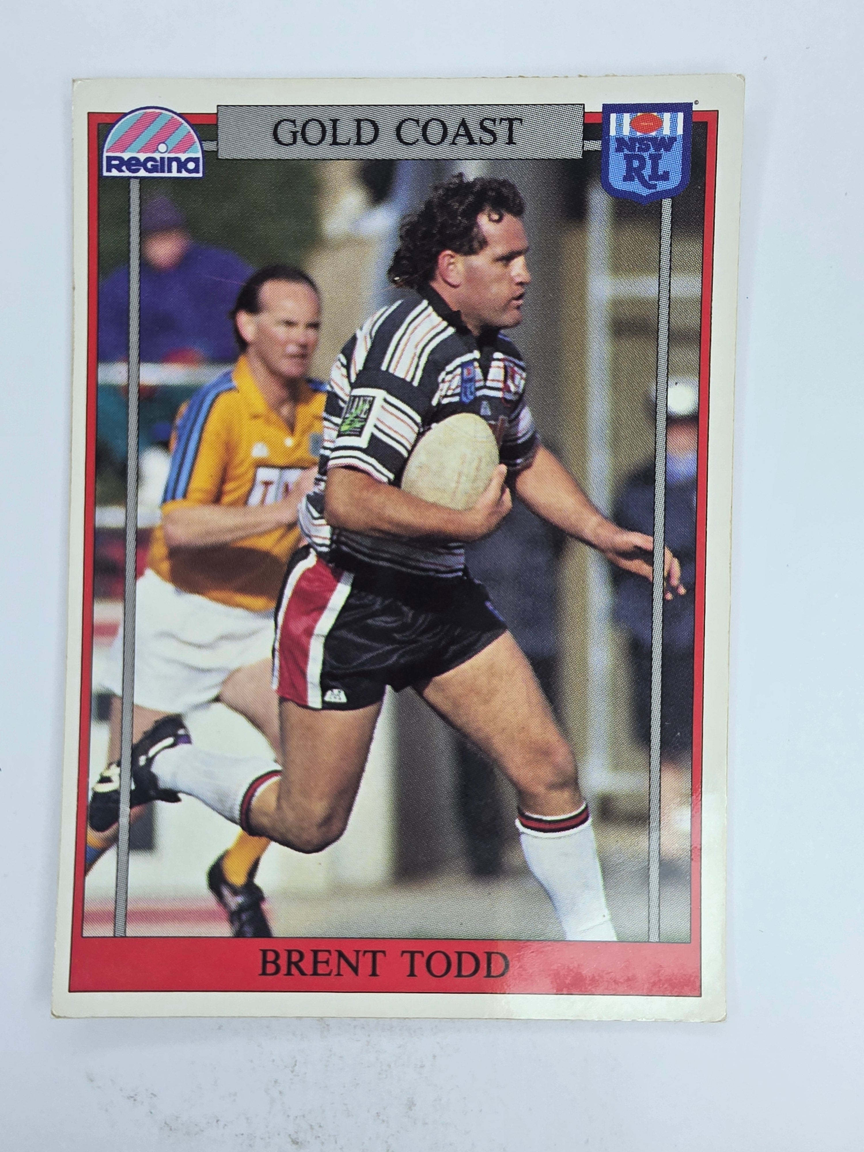NRL 1993 Regina Base Card #136 Brent Todd Gold Coast Seagulls