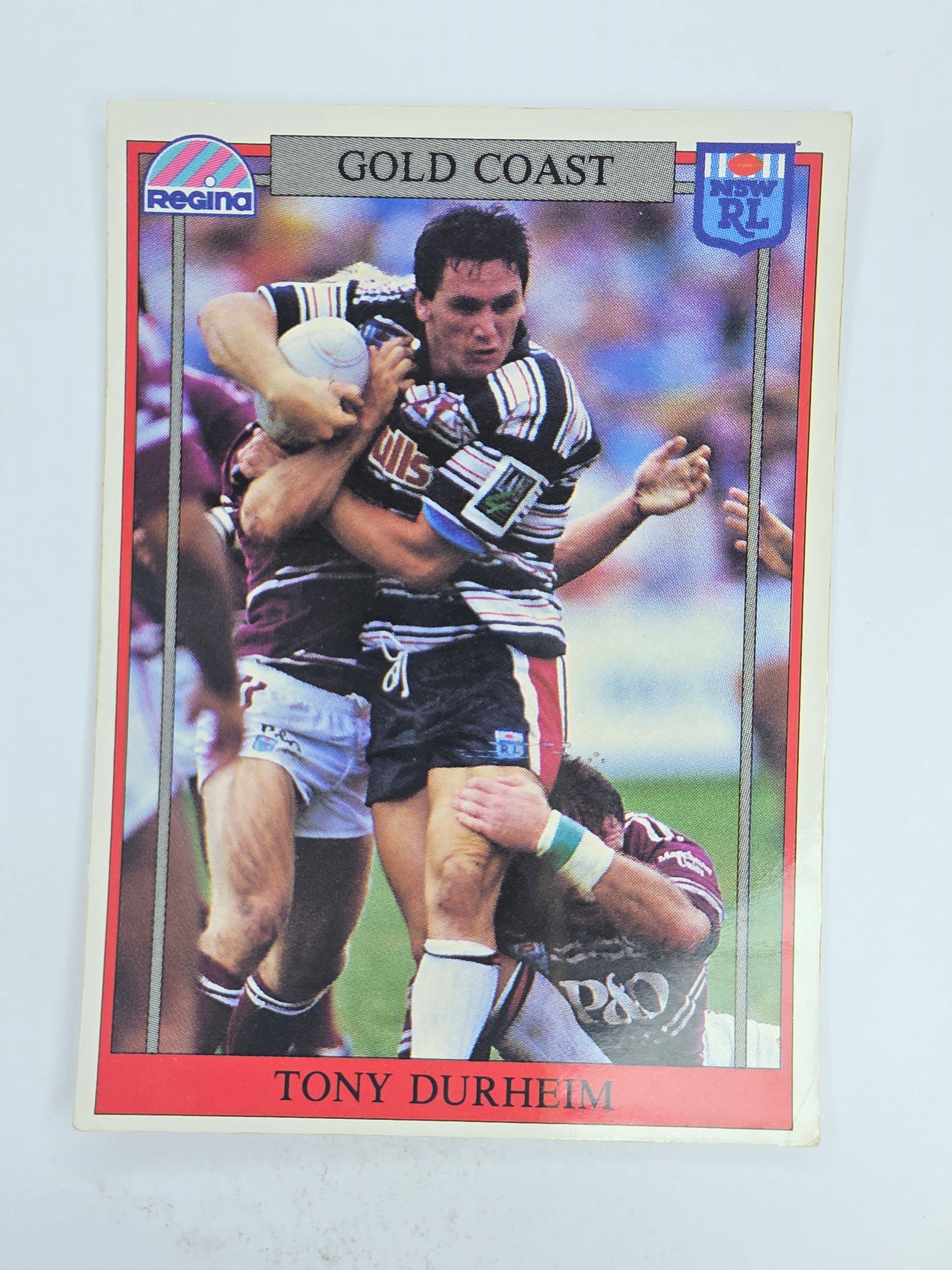 NRL 1993 Regina Base Card #139 Tony Durheim Gold Coast Seagulls