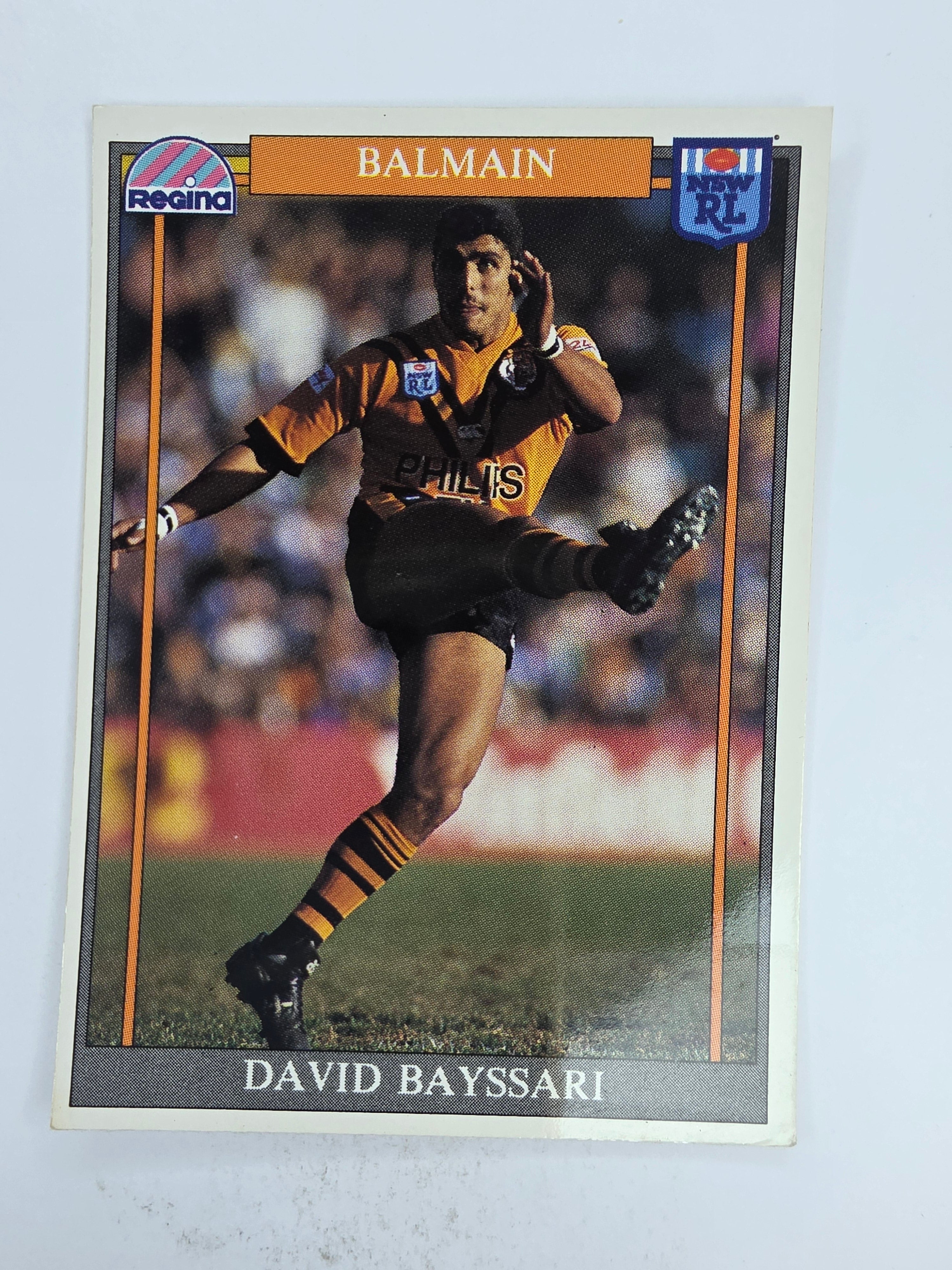 NRL 1993 Regina Base Card #151 David Bayssari Balmain Tigers