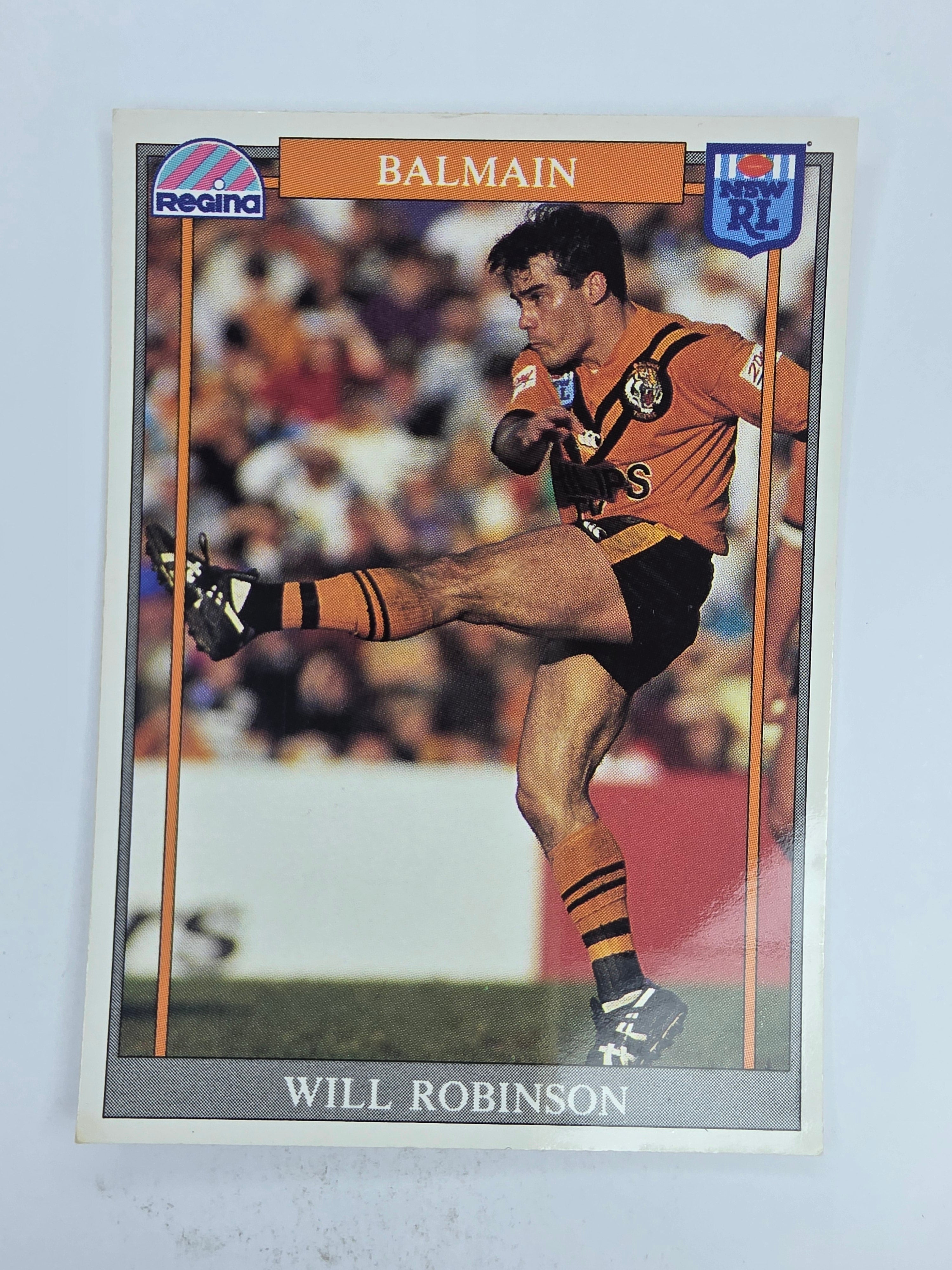 NRL 1993 Regina Base Card #157 Will Robinson Balmain Tigers