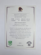 NRL 2019 Elite Base Card #3 Matt Gillett Brisbane Broncos