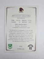 NRL 2019 Elite Base Card #6 Anthony Milford Brisbane Broncos