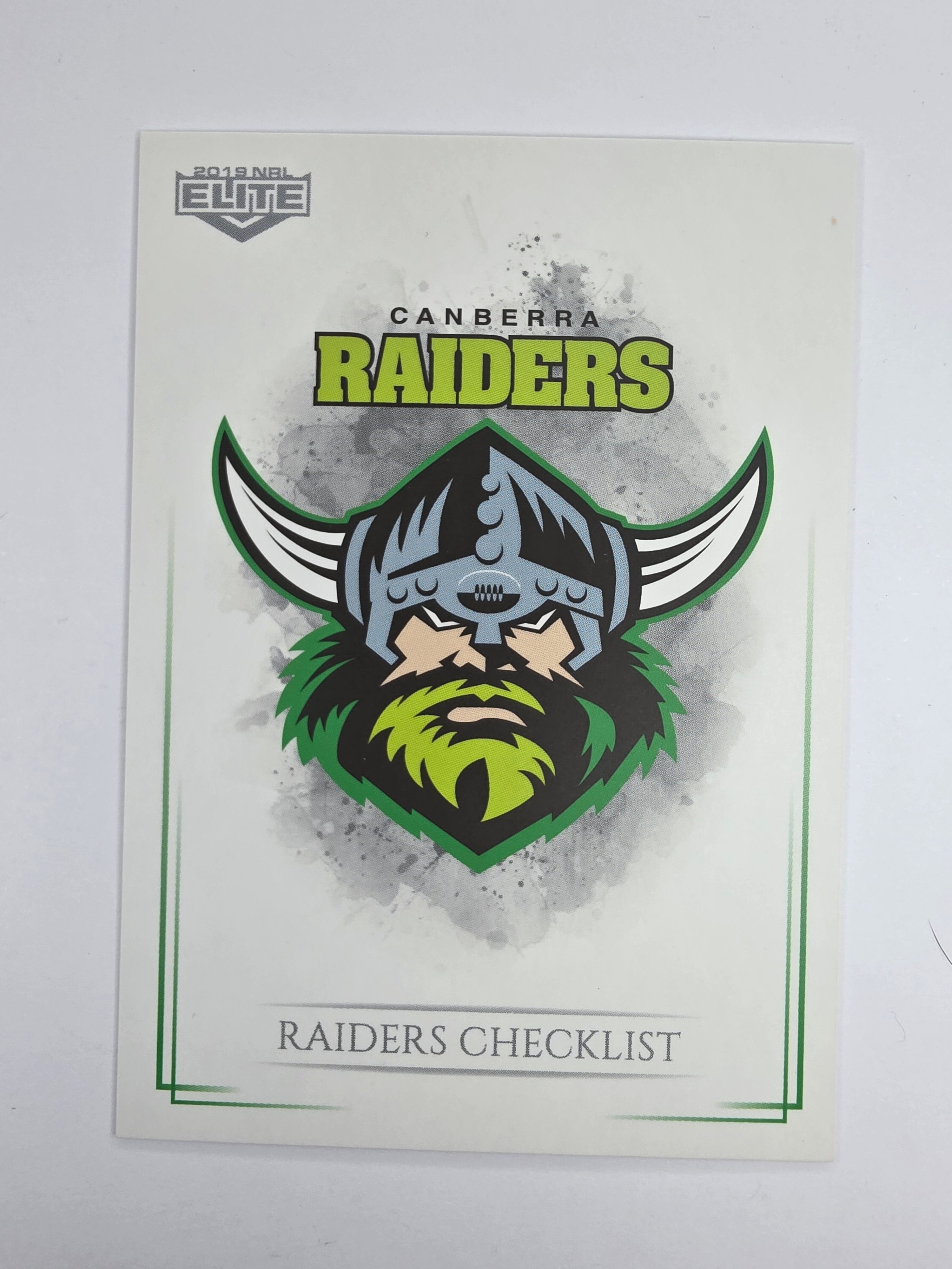 NRL 2019 Elite Base Card #10 Checklist Canberra Raiders