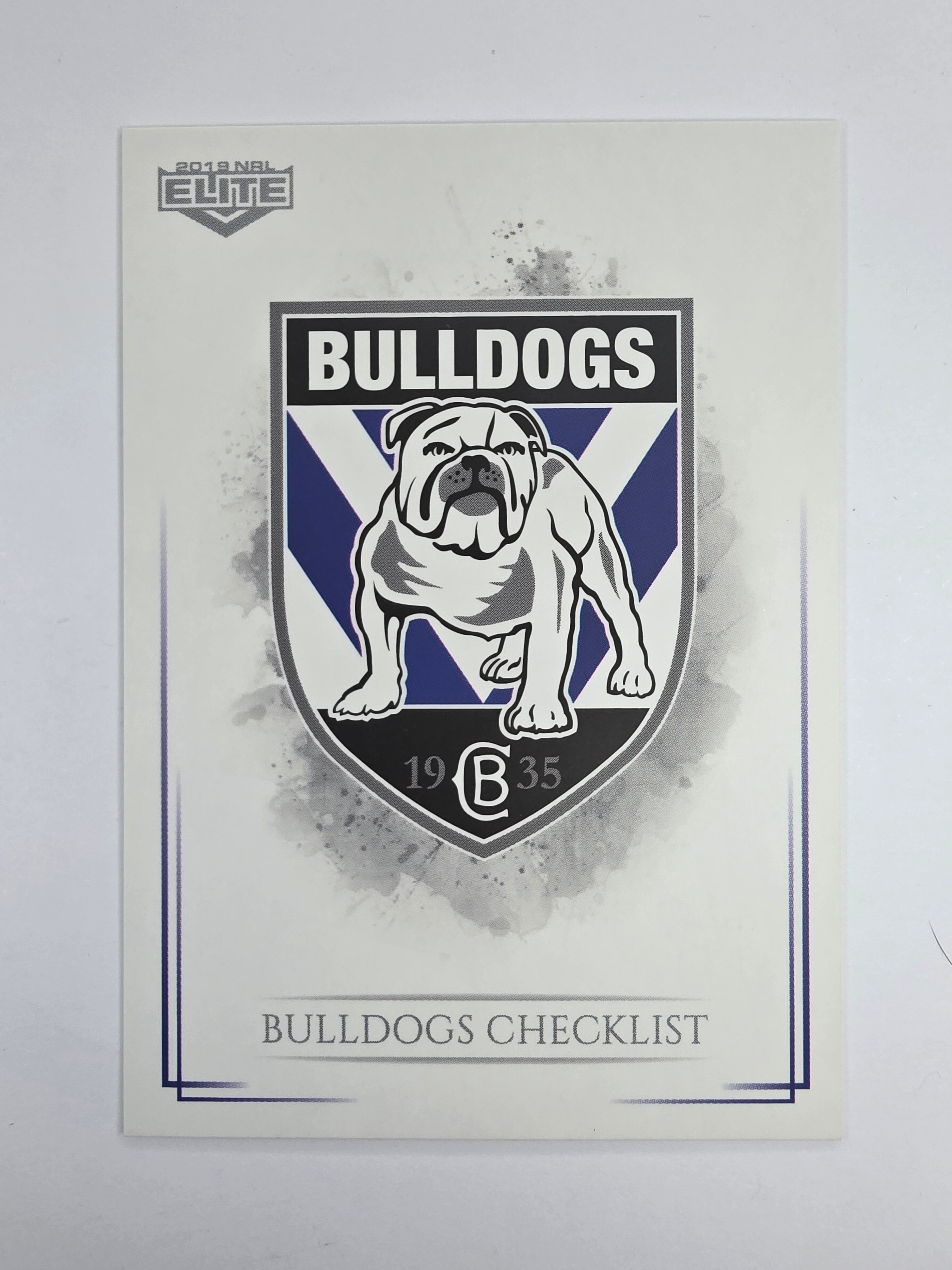 NRL 2019 Elite Base Card #19 Checklist Canterbury Bankstown Bulldogs