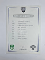 NRL 2019 Elite Base Card #19 Checklist Canterbury Bankstown Bulldogs