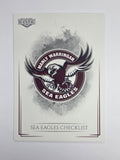 NRL 2019 Elite Base Card #46 Checklist Manly Warringah Sea Eagles