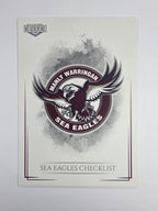 NRL 2019 Elite Base Card #46 Checklist Manly Warringah Sea Eagles
