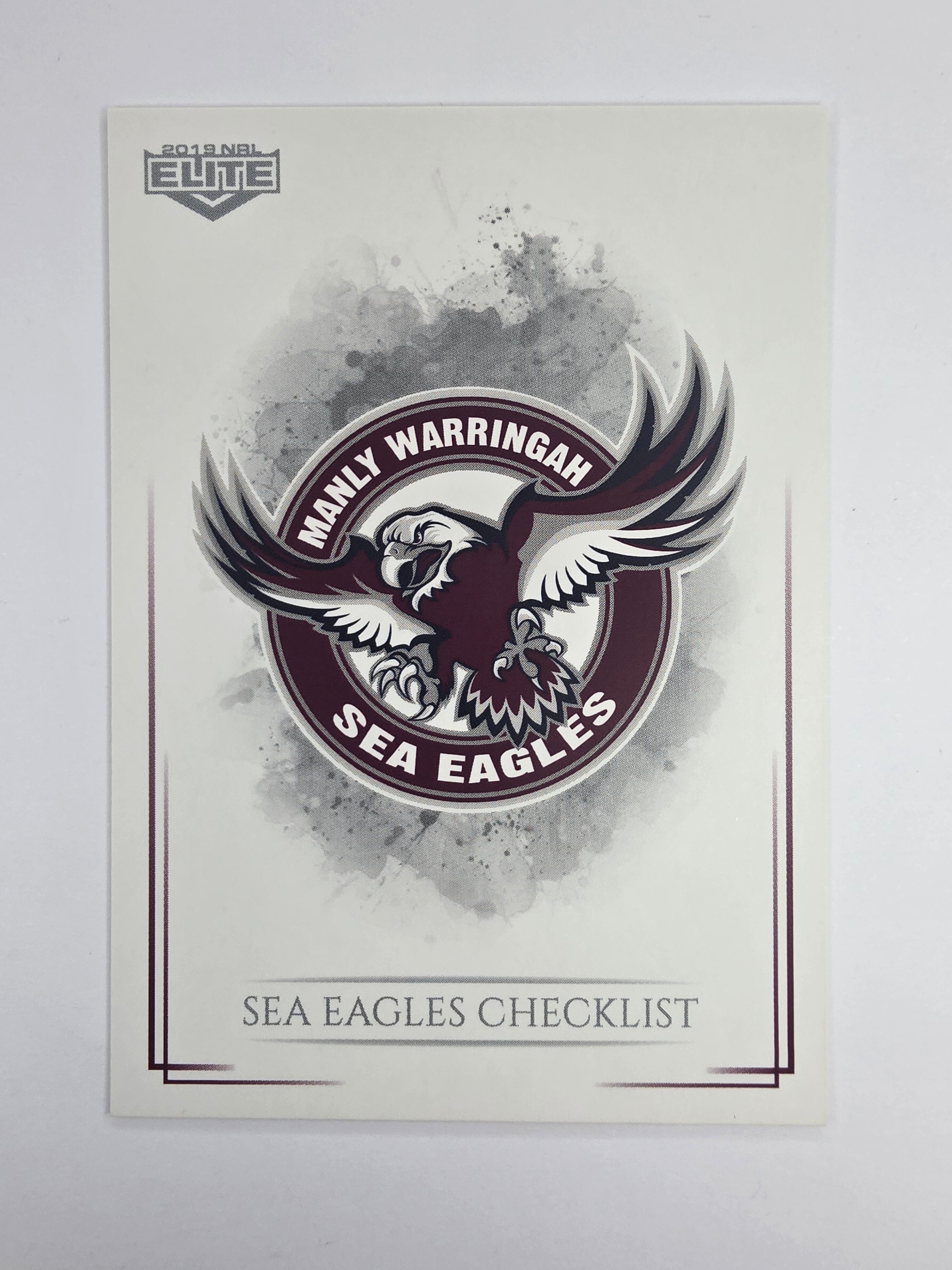 NRL 2019 Elite Base Card #46 Checklist Manly Warringah Sea Eagles