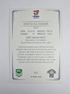 NRL 2019 Elite Base Card #67 David Klemmer Newcastle Knights