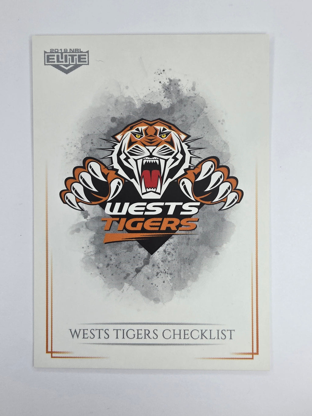 NRL 2019 Elite Base Card #136 Checklist Wests Tigers