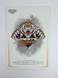 NRL 2019 Elite Base Card #136 Checklist Wests Tigers