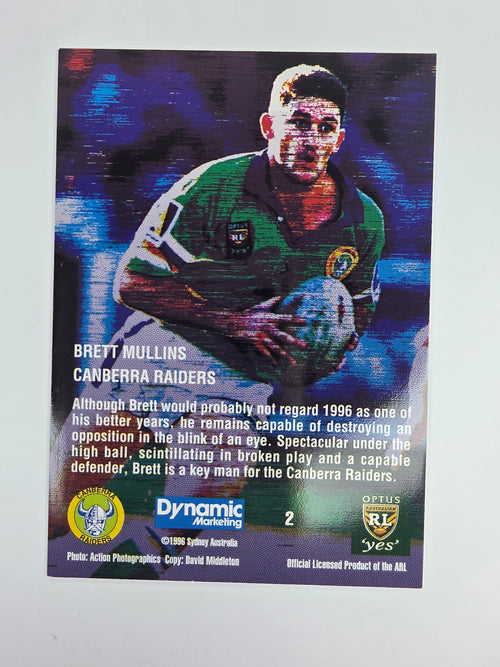 1996 Dynamic Signature Gold #2 Brett Mullins Canberra Raiders