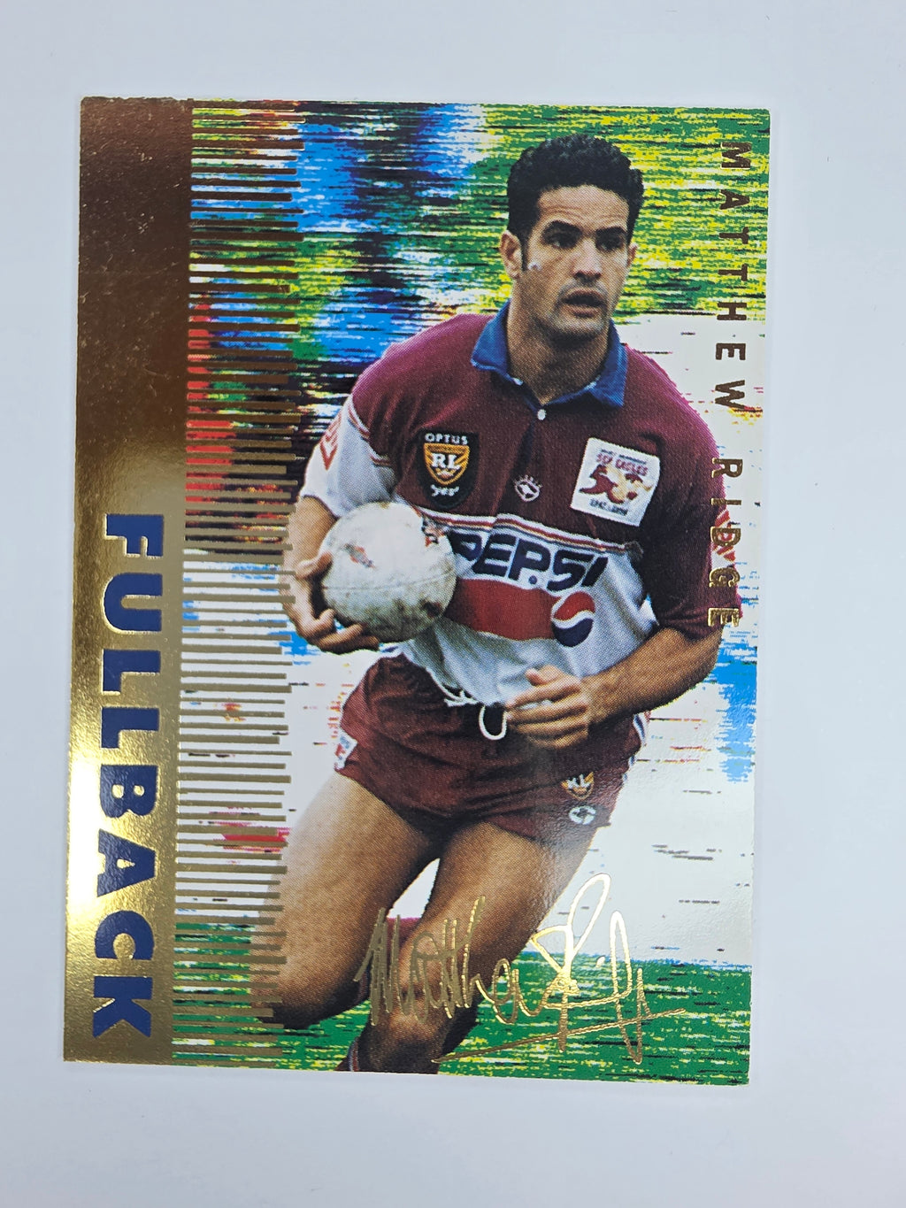 1996 Dynamic Signature Gold #3 Matthew Ridge Manly Warringah Sea Eagles