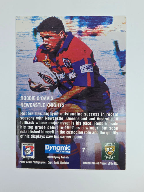 1996 Dynamic Signature Gold #7 Robbie O'Davis Newcastle Knights