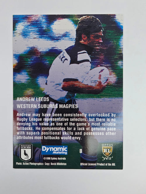 1996 Dynamic Signature Gold #8 Andrew Leeds Western Suburbs Magpies