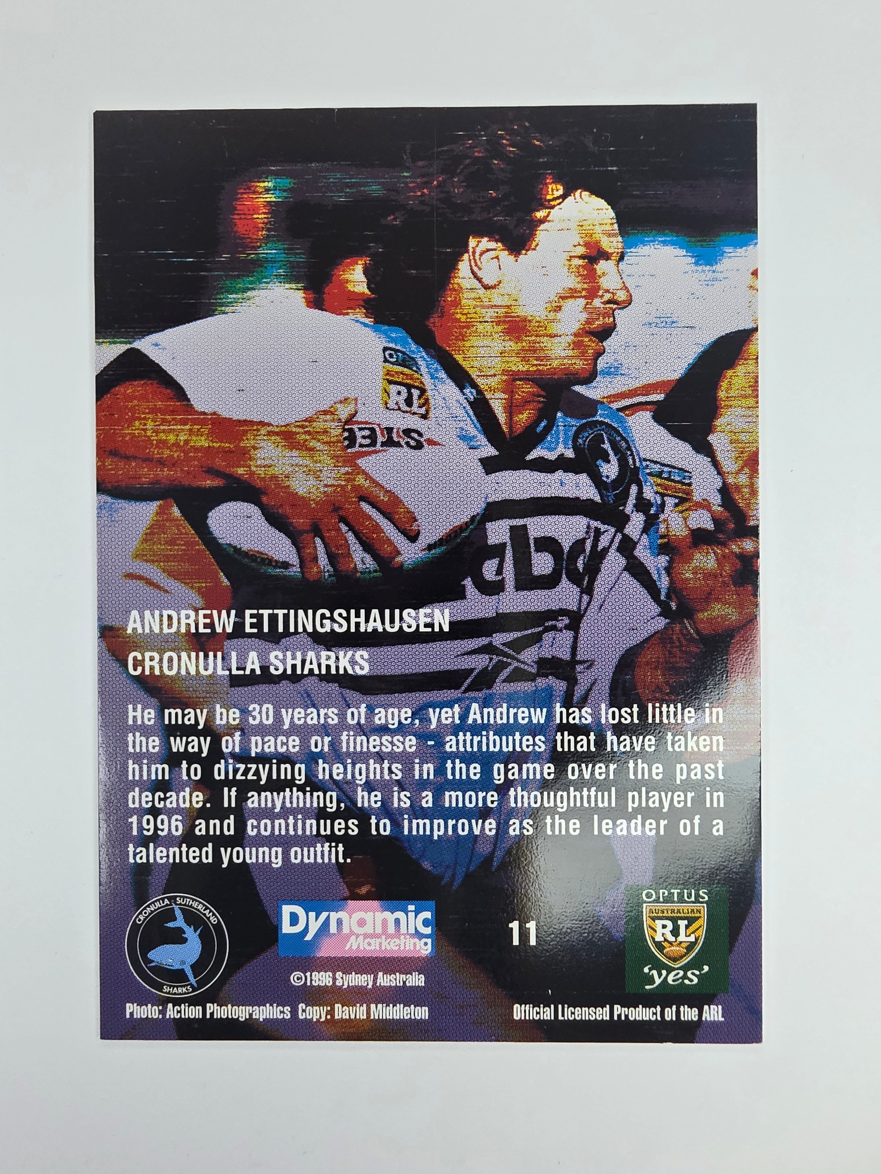 1996 Dynamic Signature Gold #11 Andrew Ettingshausen Cronulla Sutherland Sharks