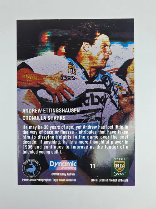 1996 Dynamic Signature Gold #11 Andrew Ettingshausen Cronulla Sutherland Sharks