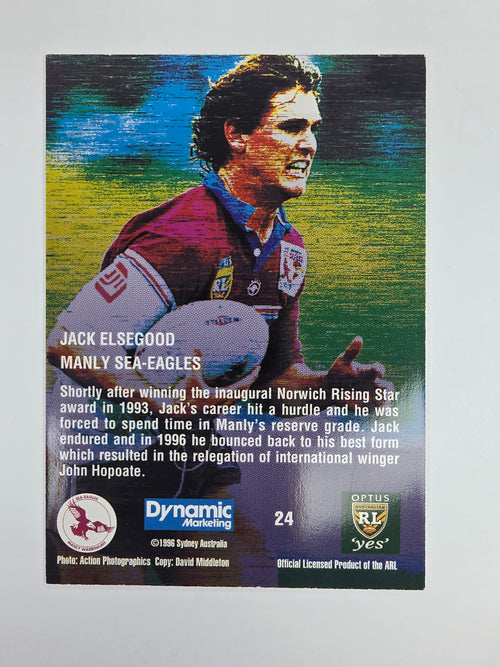 1996 Dynamic Signature Gold #24 Jack Elsegood Manly Warringah Sea Eagles