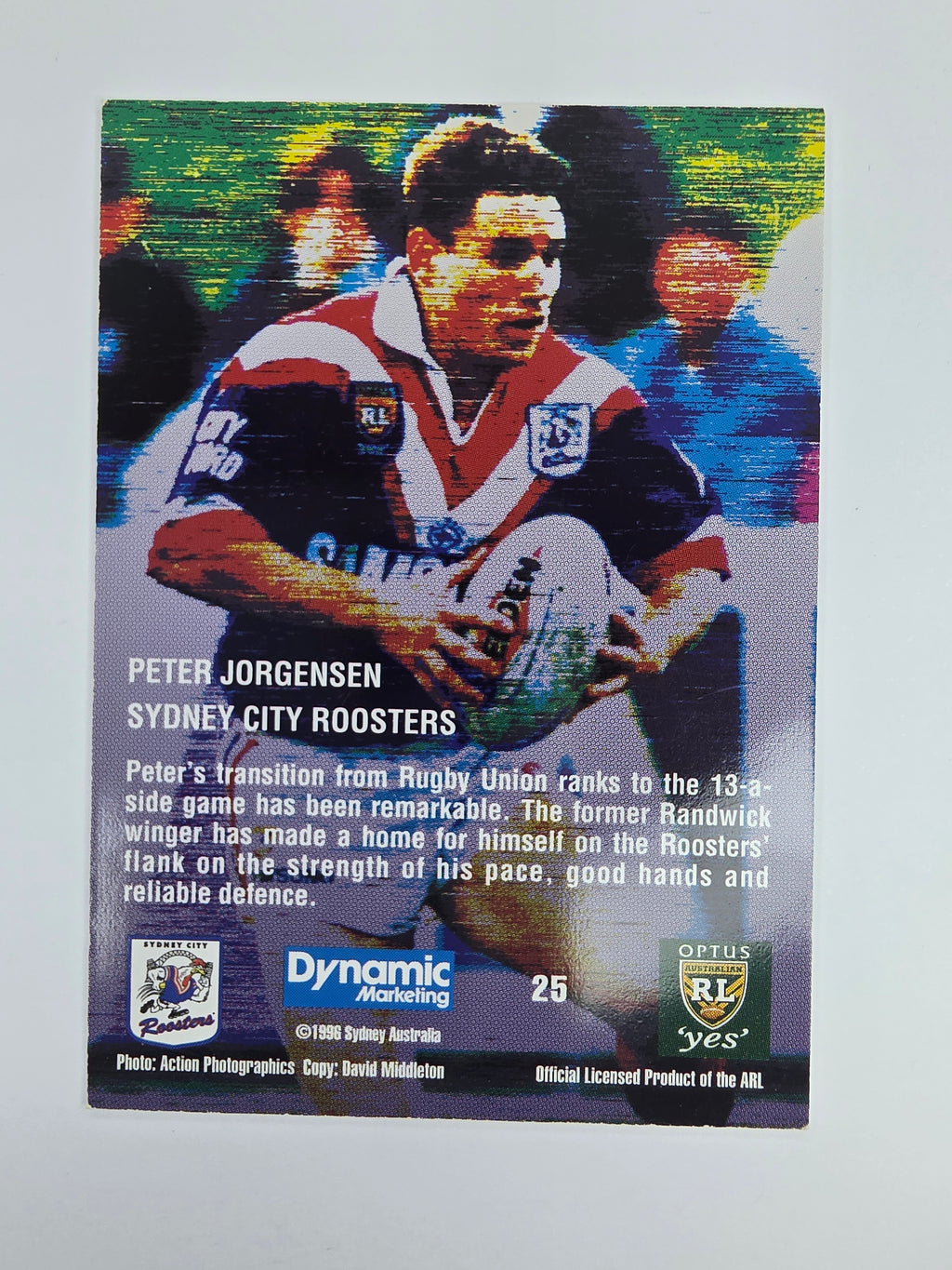 1996 Dynamic Signature Gold #25 Peter Jorgensen Sydney Roosters