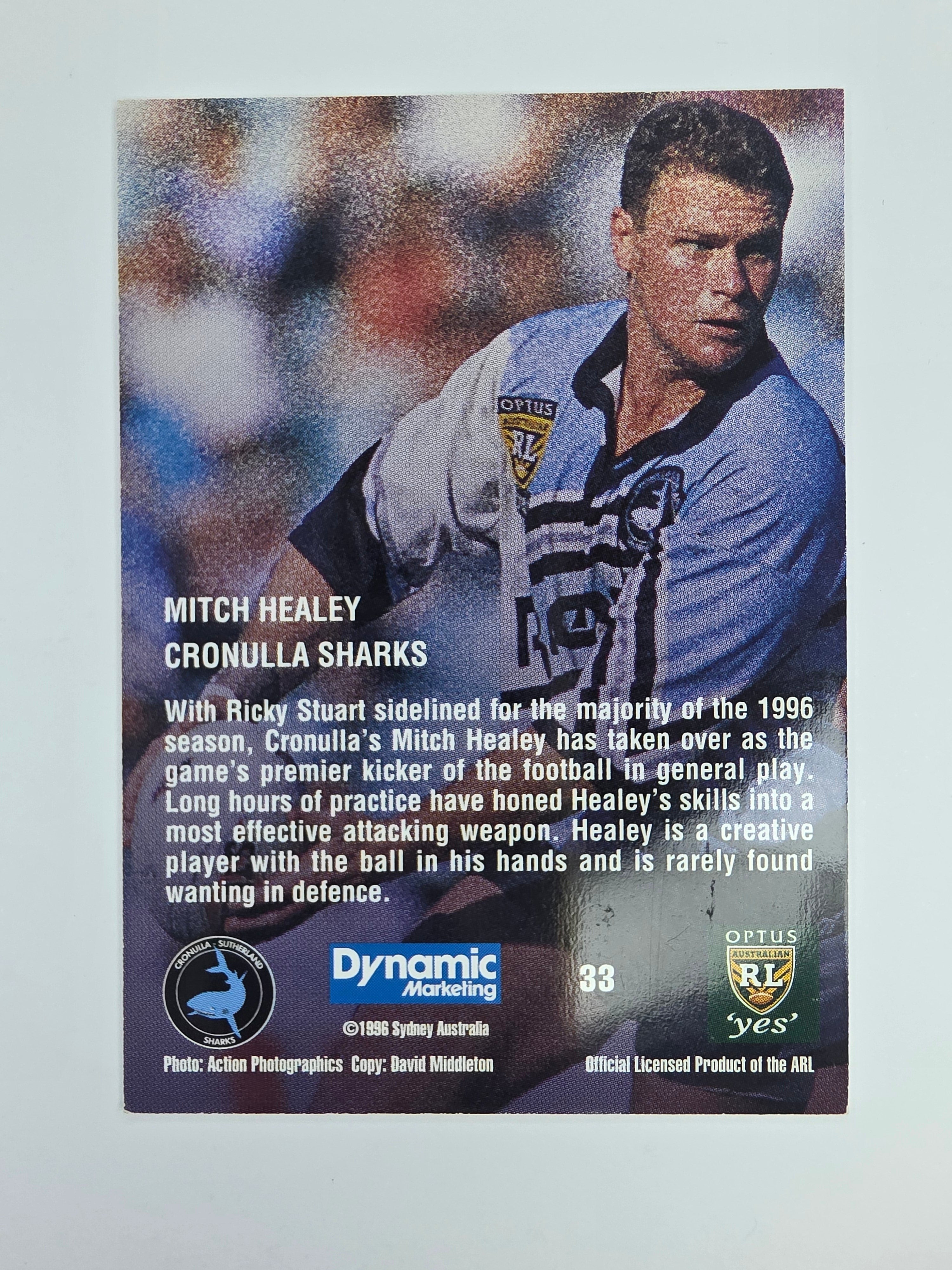 1996 Dynamic Signature Gold #33 Mitch Healey Cronulla Sutherland Sharks