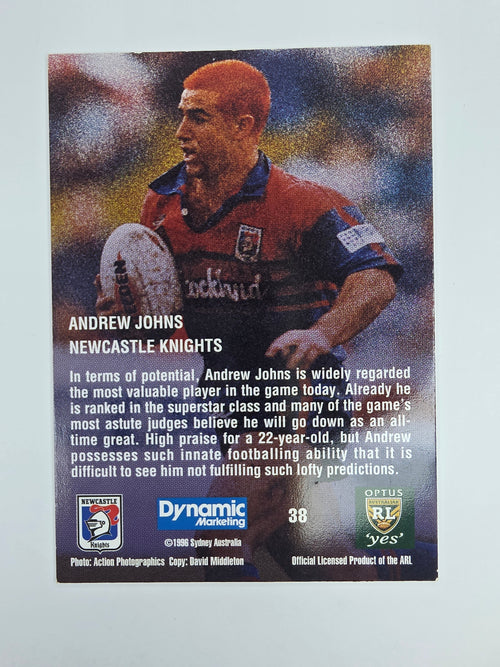 1996 Dynamic Signature Gold #38 Andrew Johns Newcastle Knights