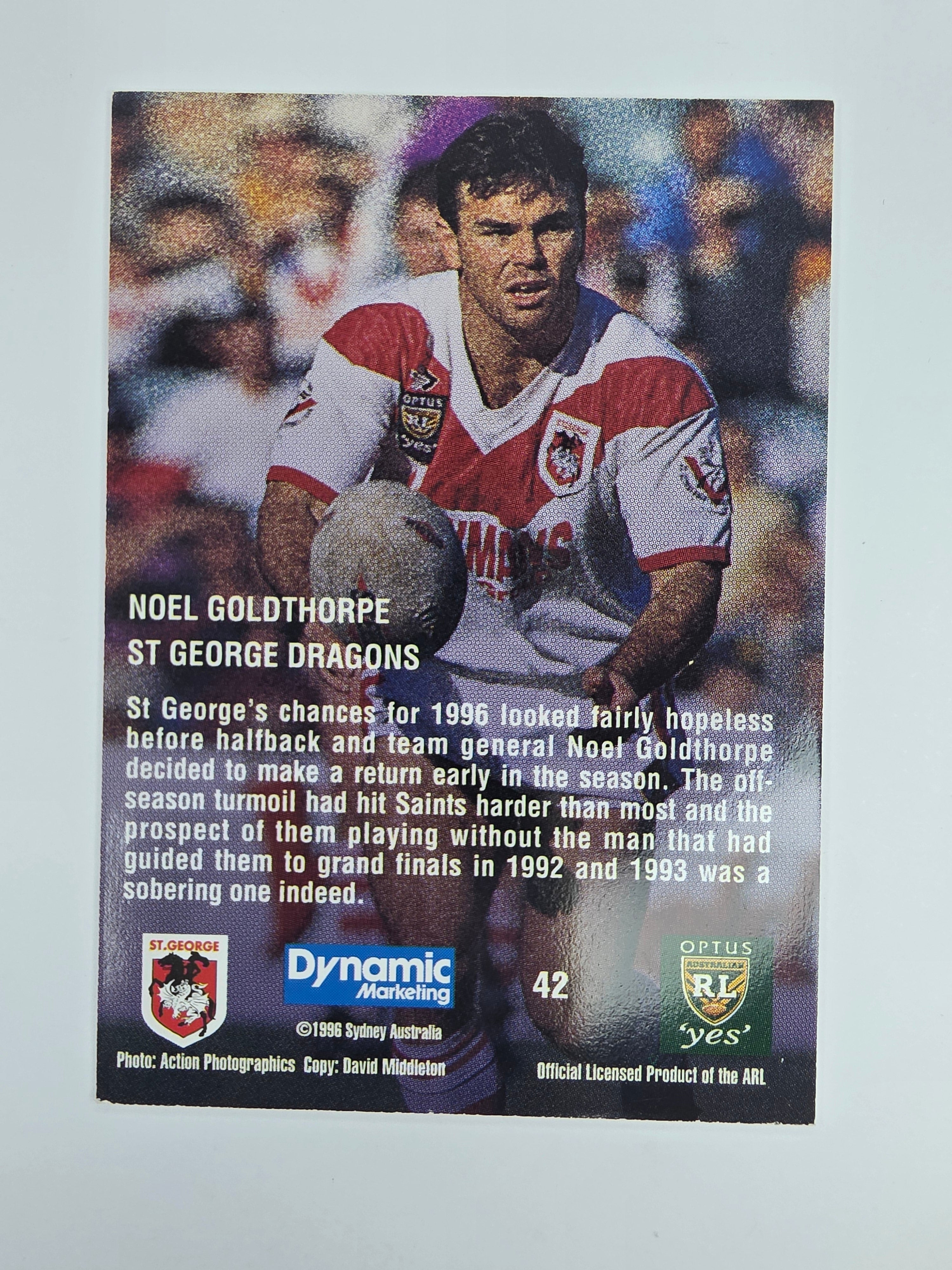 1996 Dynamic Signature Gold #42 Noel Goldthorpe St. George Dragons