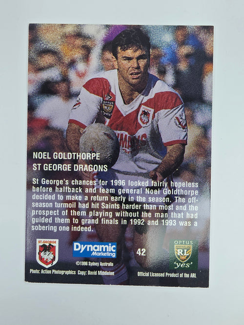 1996 Dynamic Signature Gold #42 Noel Goldthorpe St. George Dragons