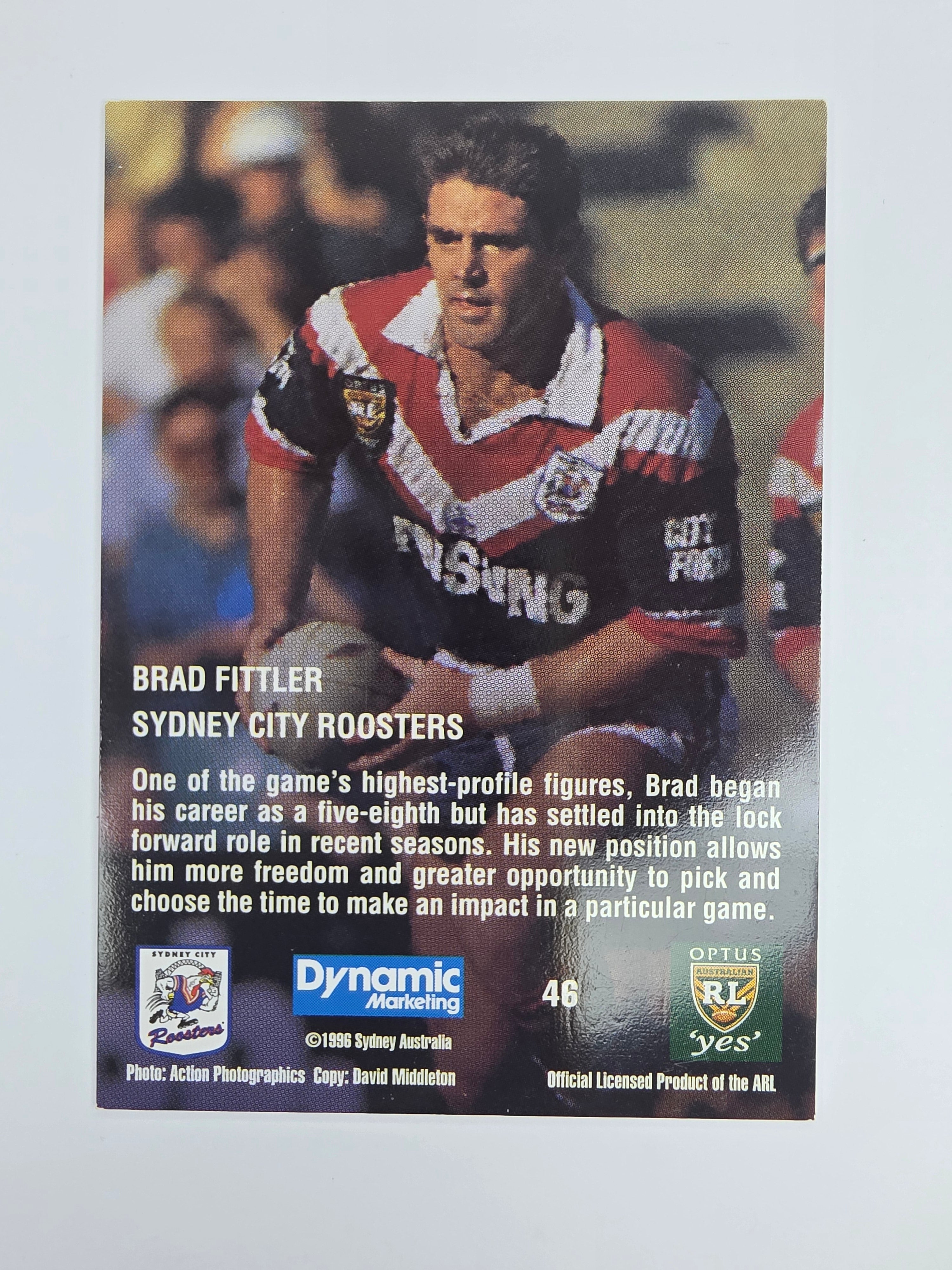 1996 Dynamic Signature Gold #46 Brad Fittler Sydney Roosters