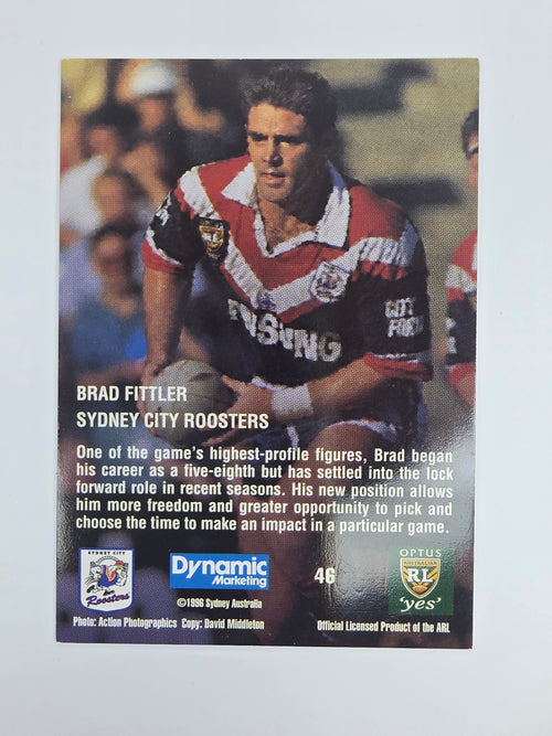 1996 Dynamic Signature Gold #46 Brad Fittler Sydney Roosters