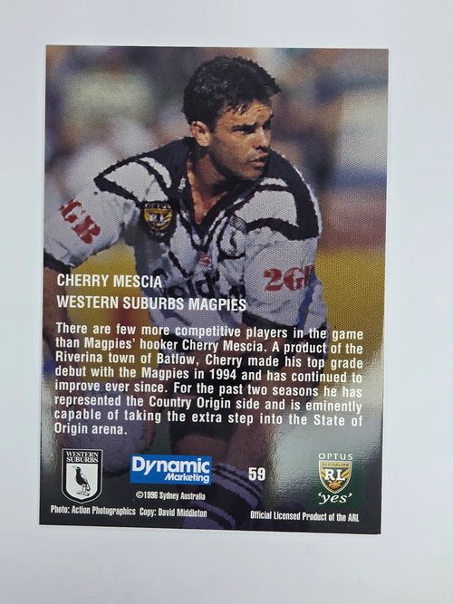 1996 Dynamic Signature Gold #59 Cherry Mescia Western Suburbs Magpies