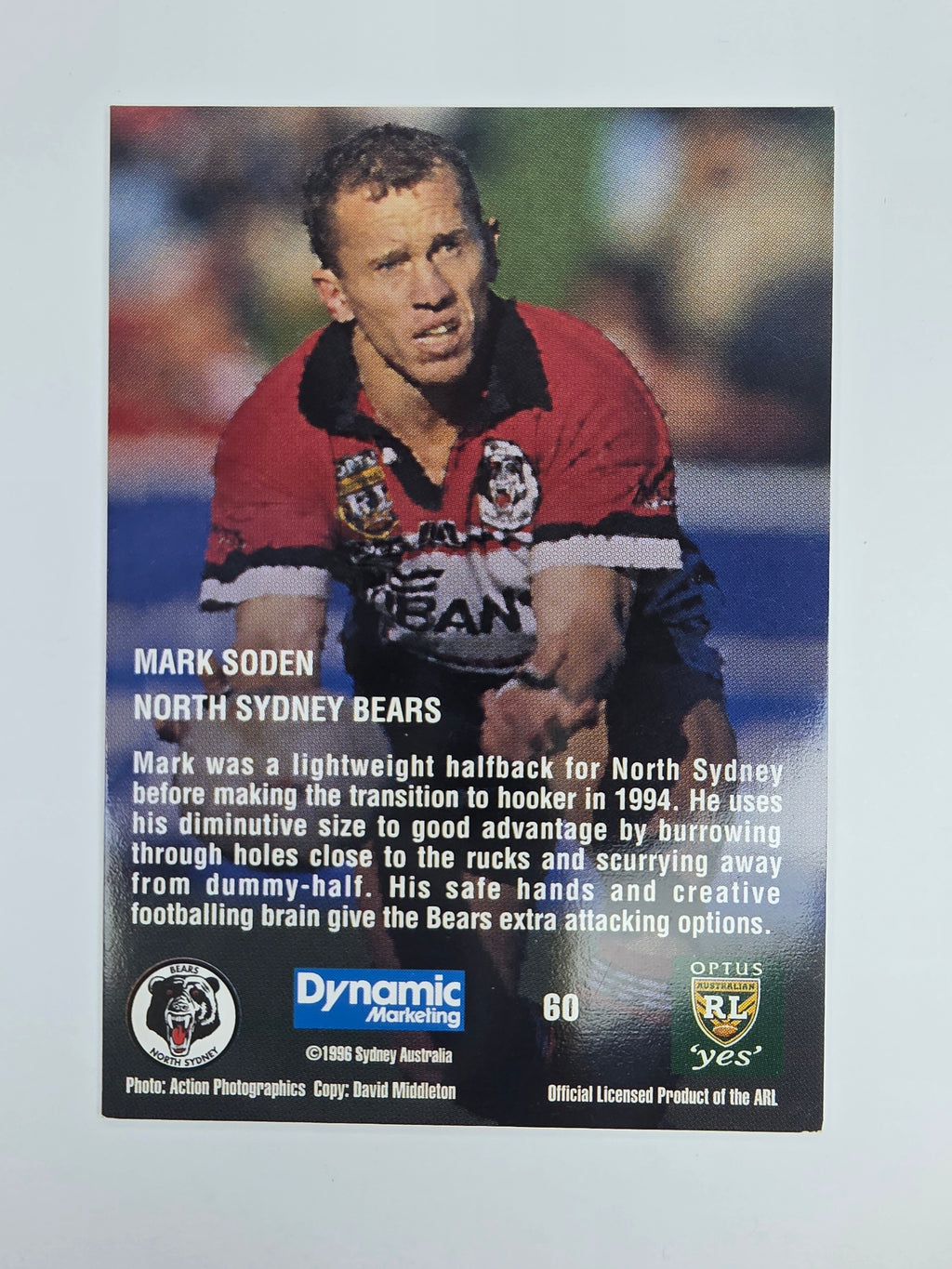 1996 Dynamic Signature Gold #60 Mark Soden North Sydney Bears