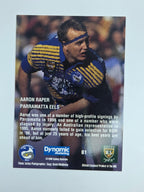 1996 Dynamic Signature Gold #61 Aaron Raper Parramatta Eels