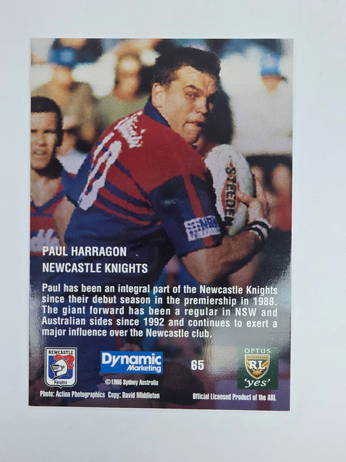 1996 Dynamic Signature Gold #65 Paul Harragon Newcastle Knights