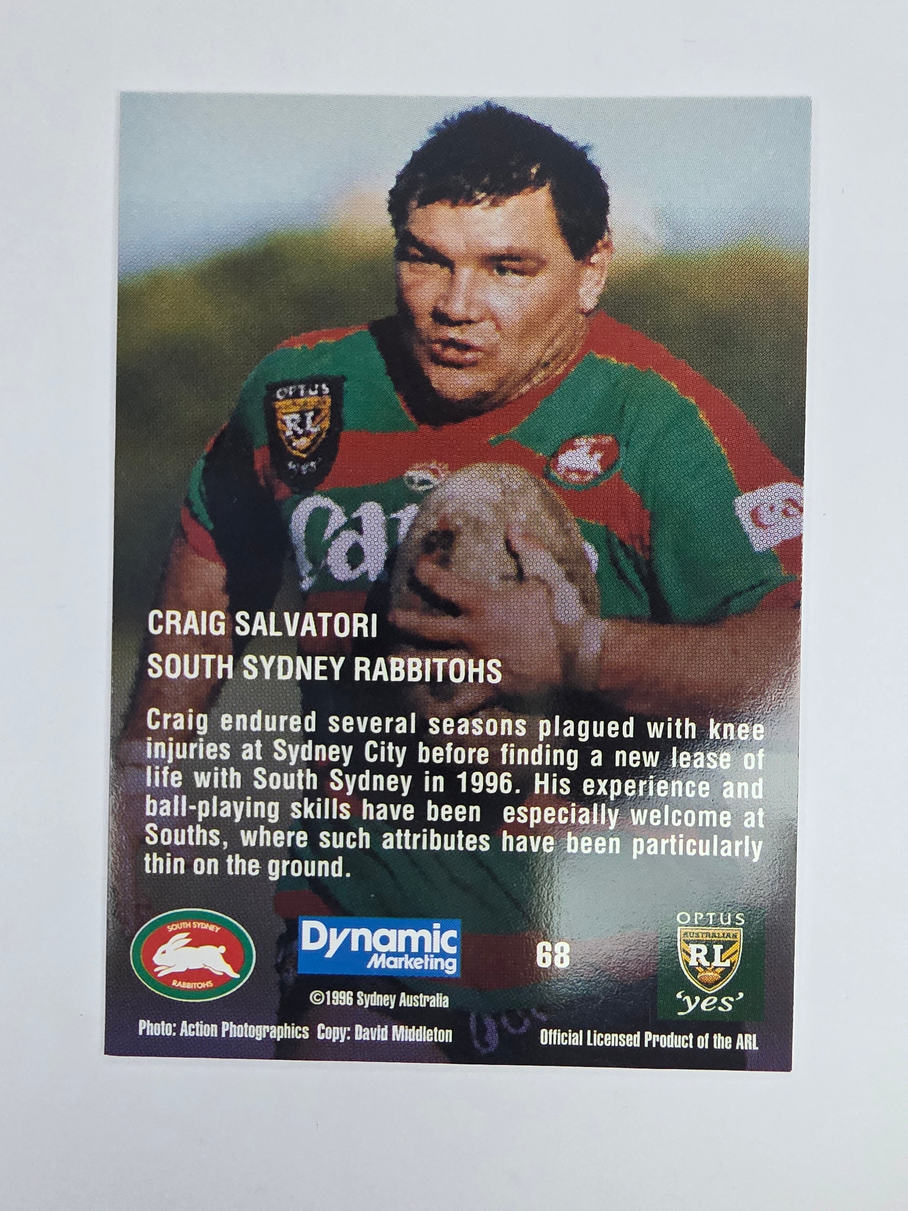 1996 Dynamic Signature Gold #68 Craig Salvatori South Sydney Rabbitohs