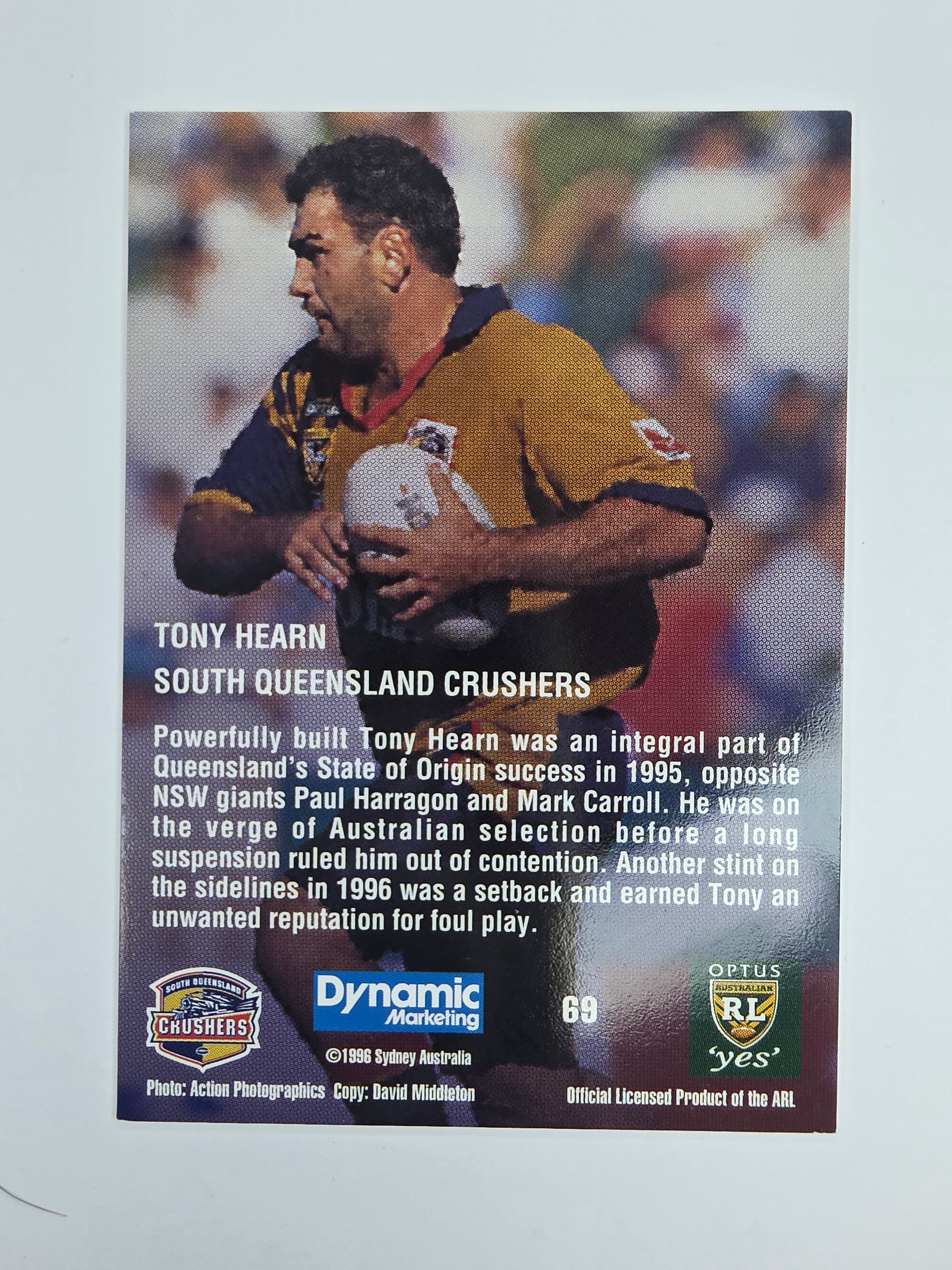 1996 Dynamic Signature Gold #69 Tony Hearn South Queensland Crushers