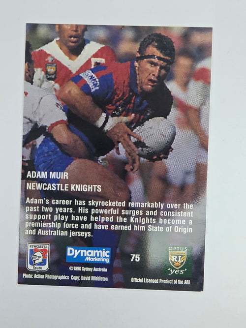 1996 Dynamic Signature Gold #75 Adam Muir Newcastle Knights