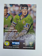 1996 Dynamic Signature Gold #79 David Furner Canberra Raiders