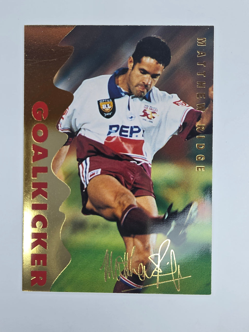 1996 Dynamic Signature Gold #83 Matthew Ridge Manly Warringah Sea Eagles