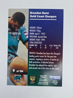 1997 Dynamic Fatty  Fun Pack Base Card #9 Brendon Hurst Gold Coast Chargers