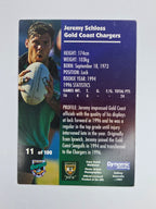 1997 Dynamic Fatty  Fun Pack Base Card #11 Jeremy Schloss Gold Coast Chargers