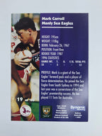 1997 Dynamic Fatty  Fun Pack Base Card #19 Mark Carroll Manly Warringah Sea Eagles