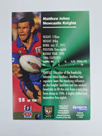 1997 Dynamic Fatty  Fun Pack Base Card #28 Matthew Johns Newcastle Knights