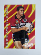 1997 Dynamic Fatty  Fun Pack Base Card #33 David Fairleigh North Sydney Bears