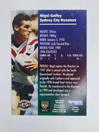 1997 Dynamic Fatty  Fun Pack Base Card #66 Nigel Gaffey Eastern Suburbs Roosters