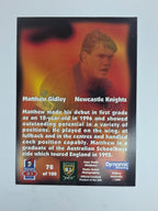 1997 Dynamic Fatty  Fun Pack Base Card #78 Matt Gidley Newcastle Knights