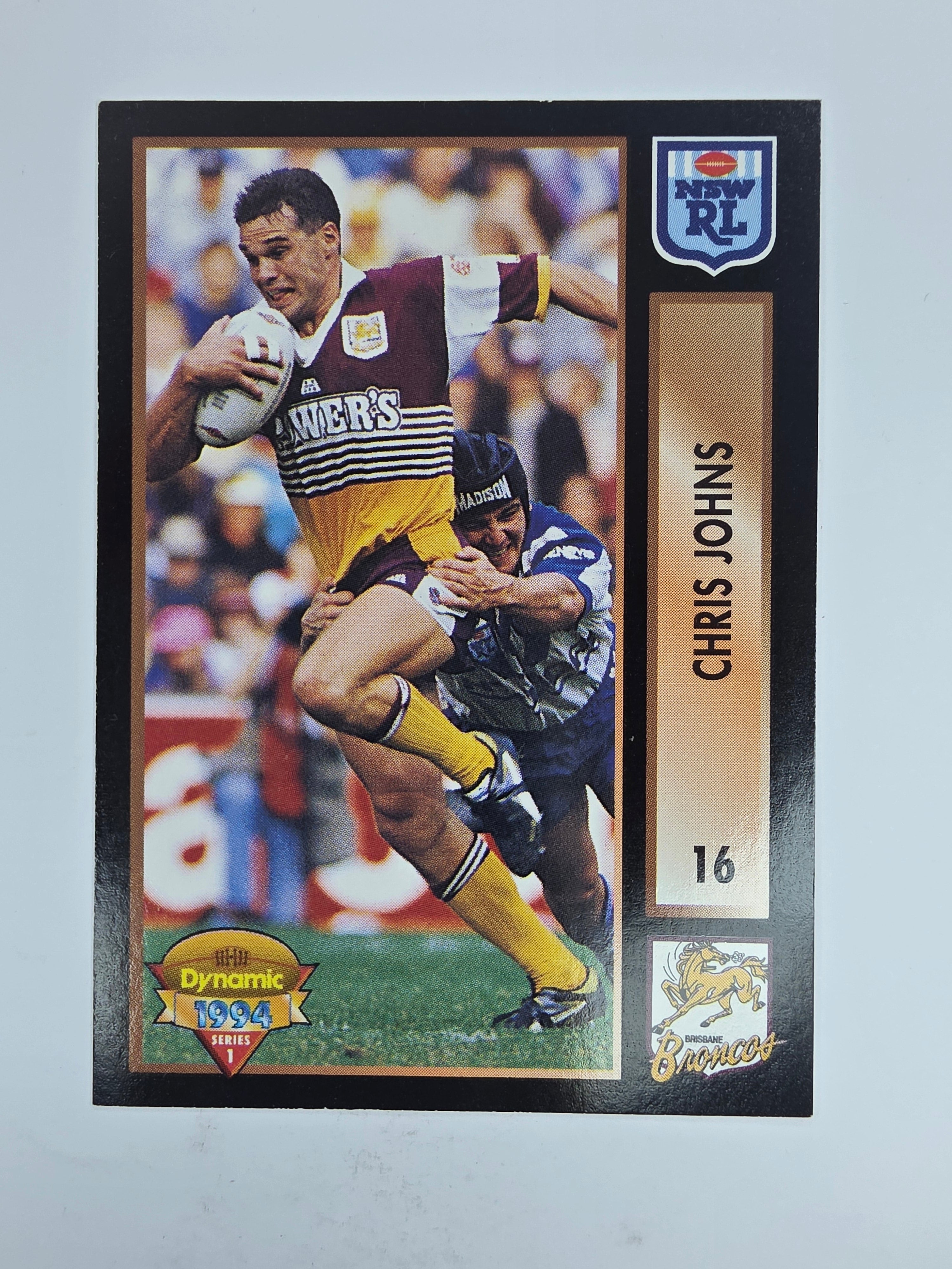 1994 Dynamic Series 1 Base Card #16 Chris Johns Brisbane Broncos