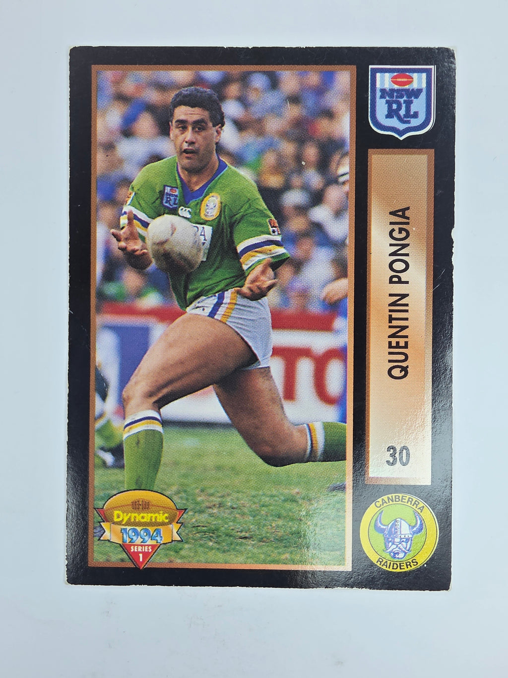 1994 Dynamic Series 1 Base Card #30 Quentin Pongia Canberra Raiders